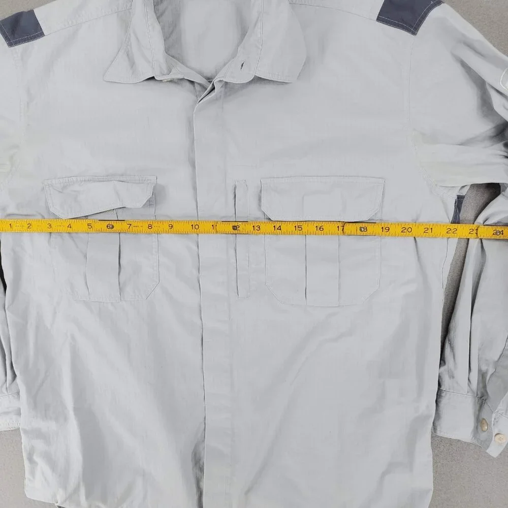 Mammut Gray Long Sleeve Men’s Size M Outdoor‎ Hiking Shirt Nylon Pockets Trail
